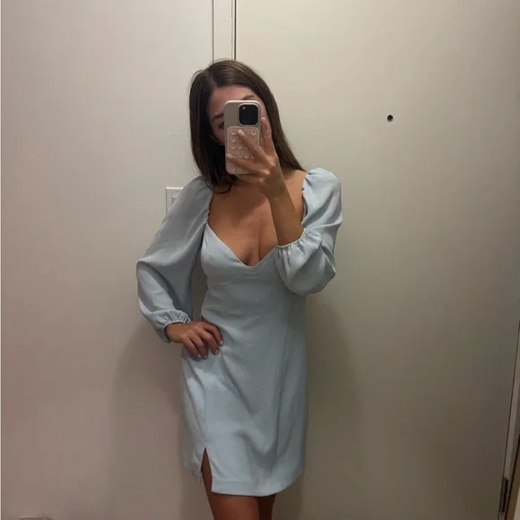 Wilfred Light Blue Mini Dress - Picture 3 of 4